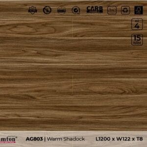 Sàn gỗ công nghiệp cao cấp 8ly Lamton – Mã AG803 – Warm Shadock. ĐVT: m2