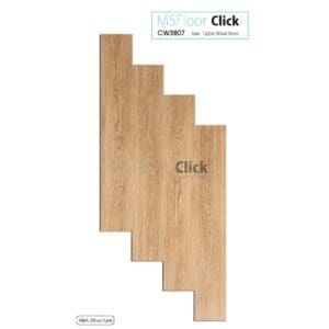 Sàn nhựa khóa hèm 4ly vân gỗ MSFloor Click – Mã: CW3807. ĐVT: m2
