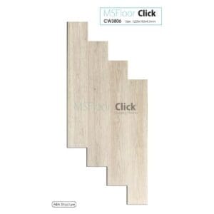 Sàn nhựa khóa hèm 4ly vân gỗ MSFloor Click – Mã: CW3806. ĐVT: m2