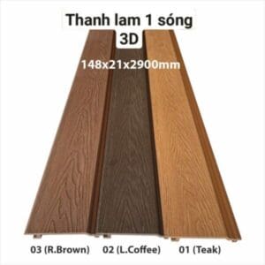 Thanh lam 1 sóng ngoài trời (3D) – KT: 148 x 21 x 2900mm