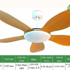 Quạt trần GMN. Mã: Q575. Bảo hành 1 năm