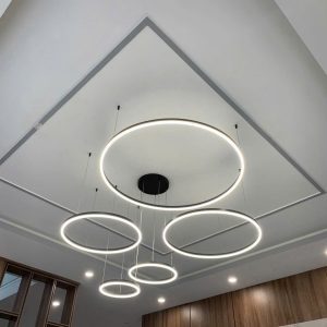Đèn thả pha lê cao cấp 5 vòng KT246801,lắp chân nhện VLTHPL-005