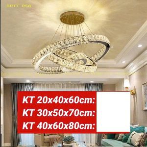 Đèn thả bộ 3 pha lê cao cấp 3 chế độ as-kt:20*40*60cm
